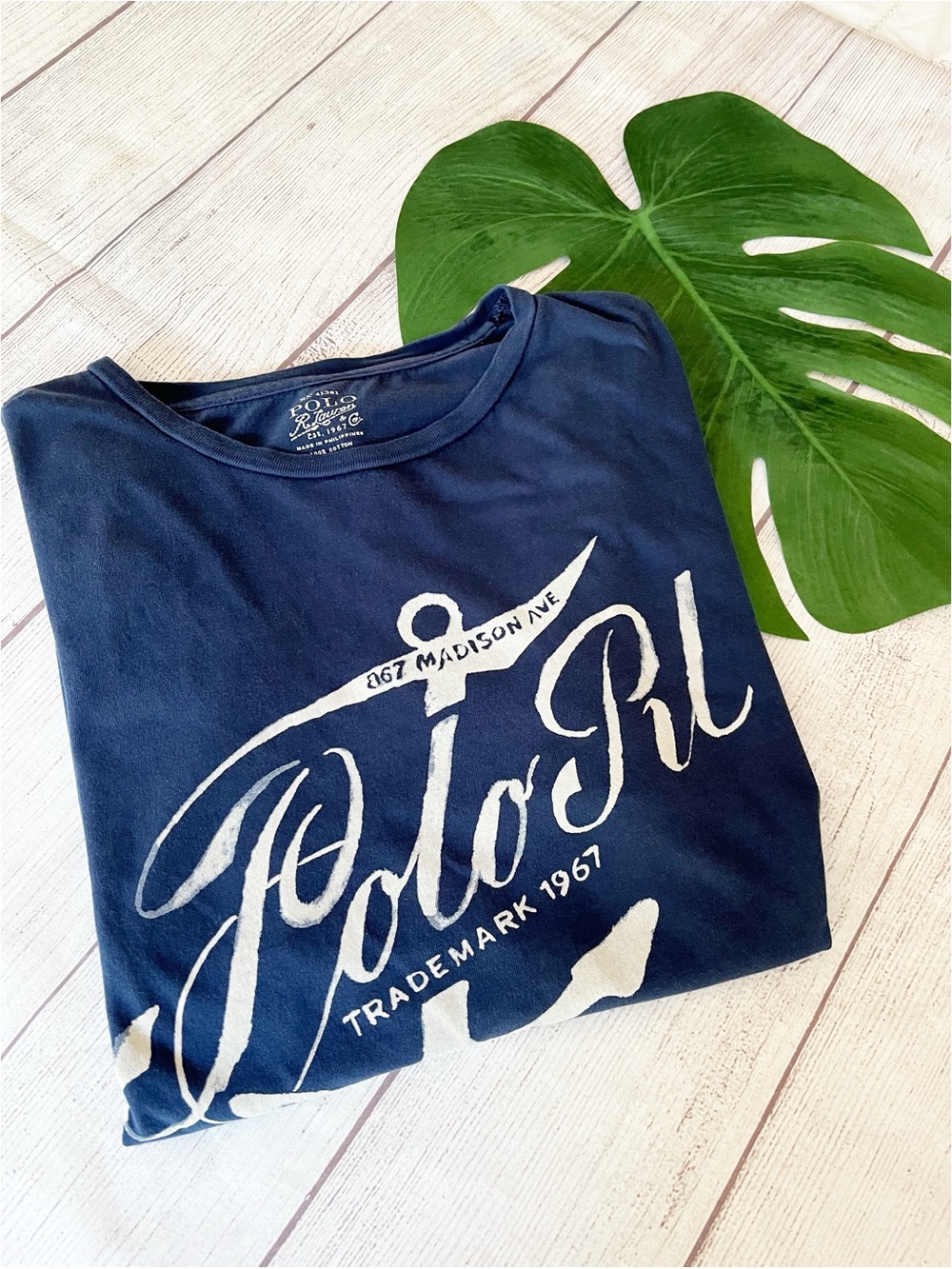 Polo RL navy blue boxy loose fit T-shirt size large